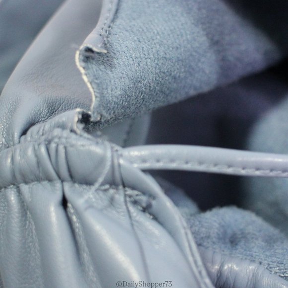 Jonathan Simkhai "Shaelyn" Faux Leather Powder Blue Cutout Shirt Dress - Picture 10 of 10